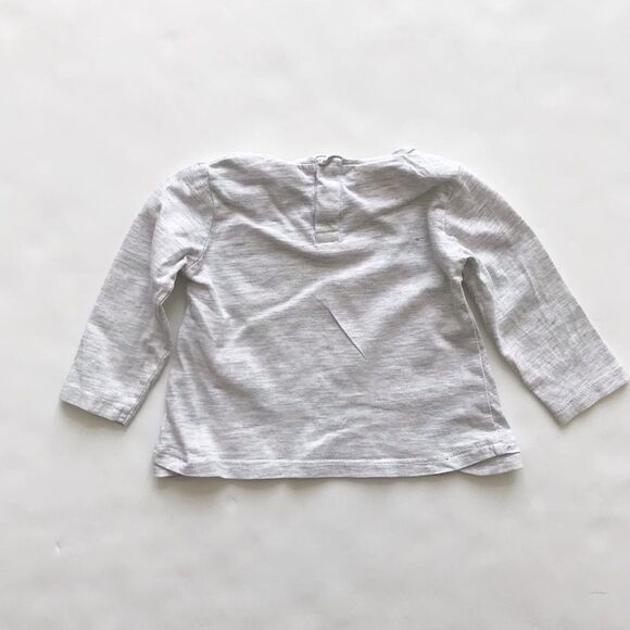 Zara heather gray long sleeve top  EUC 6-9 months - Picture 4 of 4